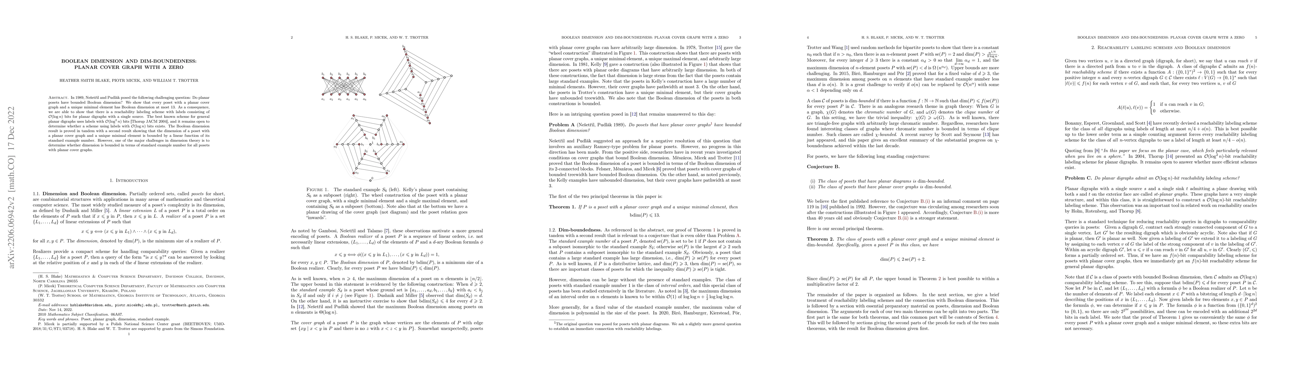 Thumbnail for Boolean dimension and dim-boundedness: Planar cover graph with a zero