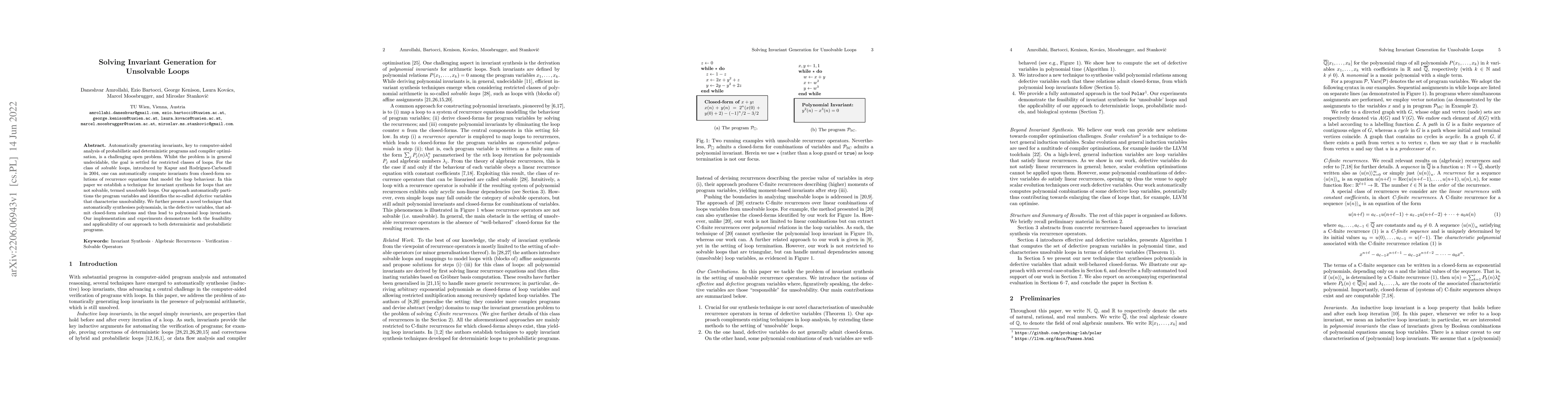 Thumbnail for Solving Invariant Generation for Unsolvable Loops