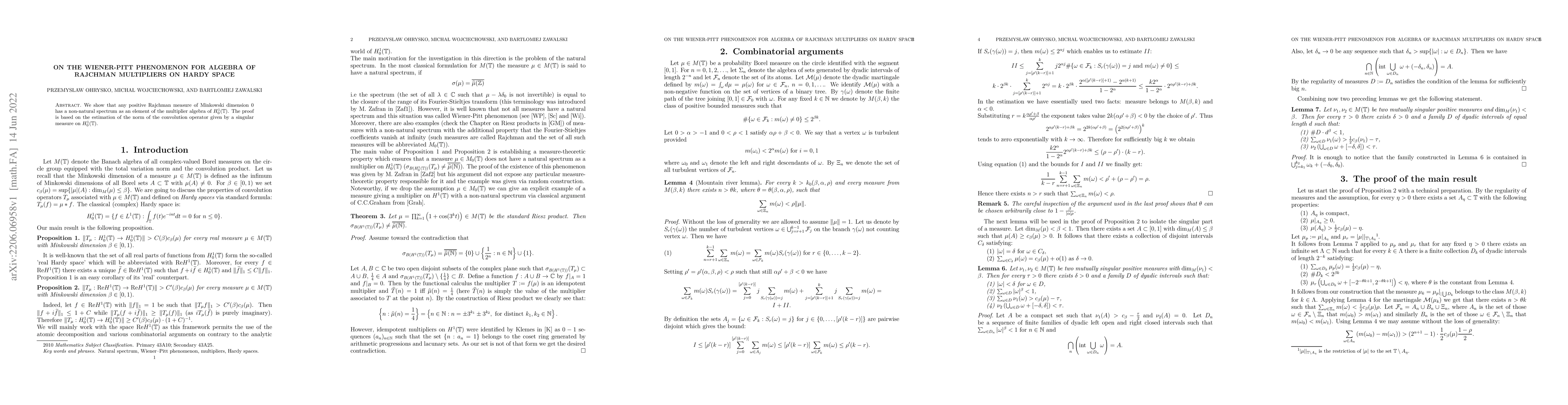 Thumbnail for On the Wiener-Pitt phenomenon for algebra of Rajchman multipliers on
  Hardy space