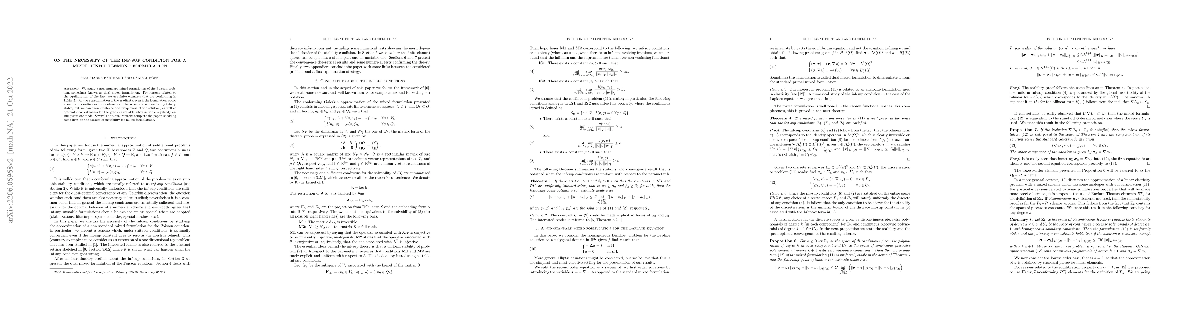 Thumbnail for On the necessity of the inf-sup condition for a mixed finite element
  formulation
