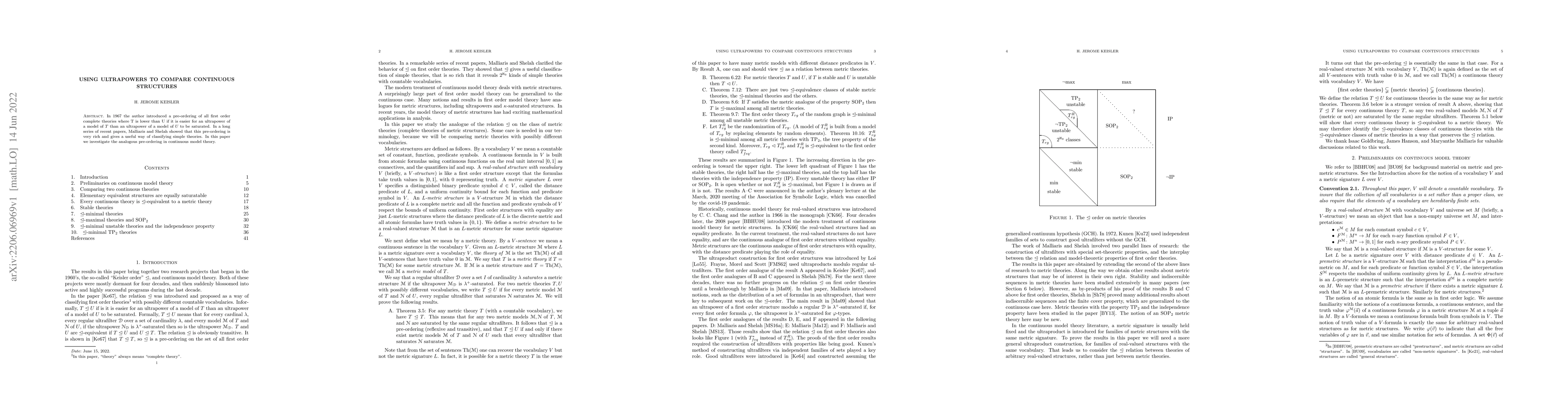 Thumbnail for Using Ultrapowers to Compare Continuous Structures