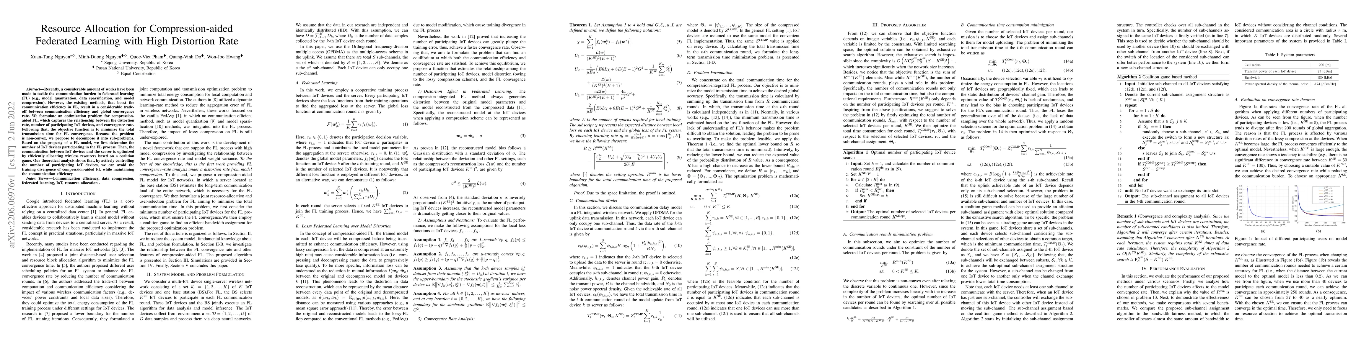 Thumbnail for Resource Allocation for Compression-aided Federated Learning with High
  Distortion Rate