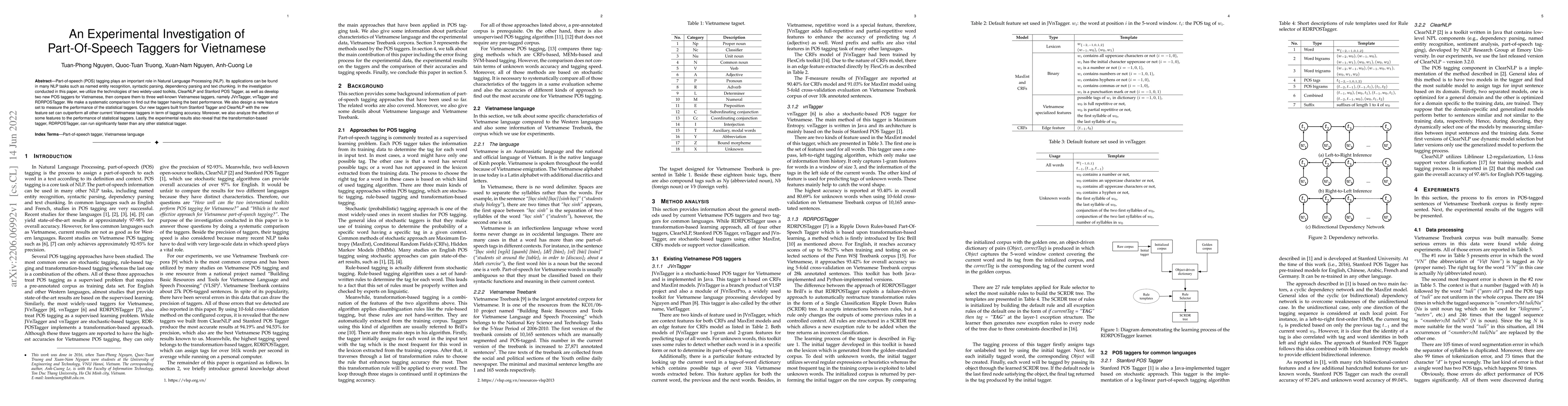 Thumbnail for An Experimental Investigation of Part-Of-Speech Taggers for Vietnamese