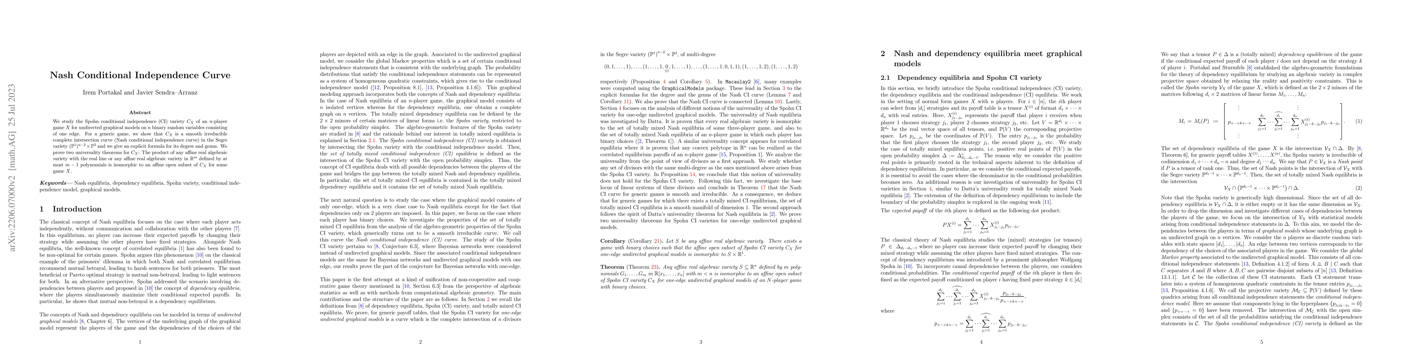 Thumbnail for Nash conditional independence curve
