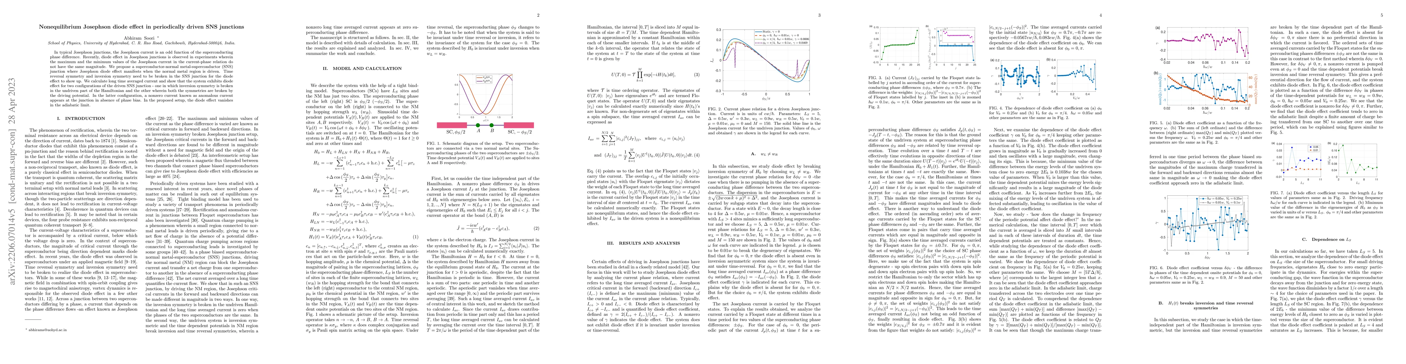 Thumbnail for Nonequilibrium Josephson diode effect in periodically driven SNS
  junctions