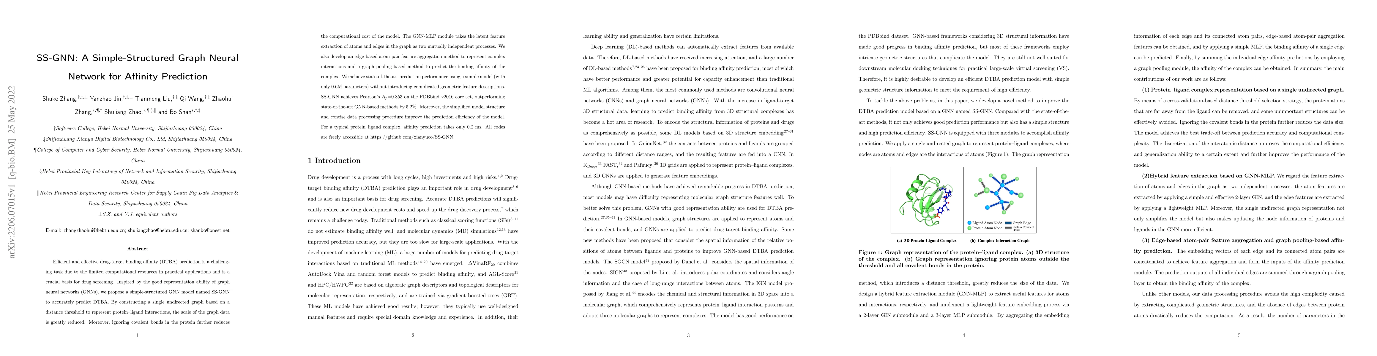 Thumbnail for SS-GNN: A Simple-Structured Graph Neural Network for Affinity Prediction