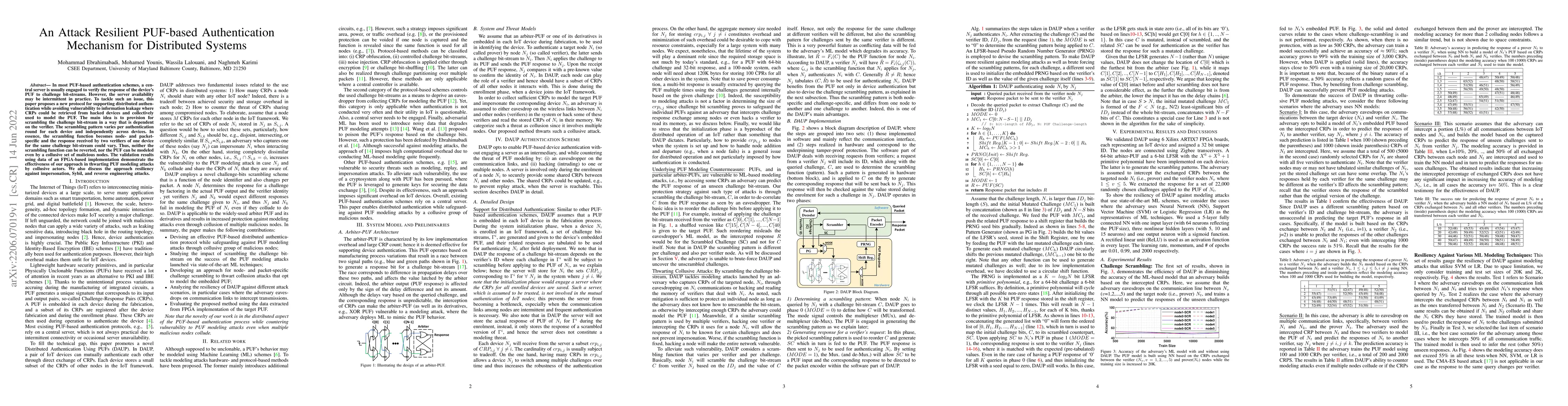 Thumbnail for An Attack Resilient PUF-based Authentication Mechanism for Distributed
  Systems