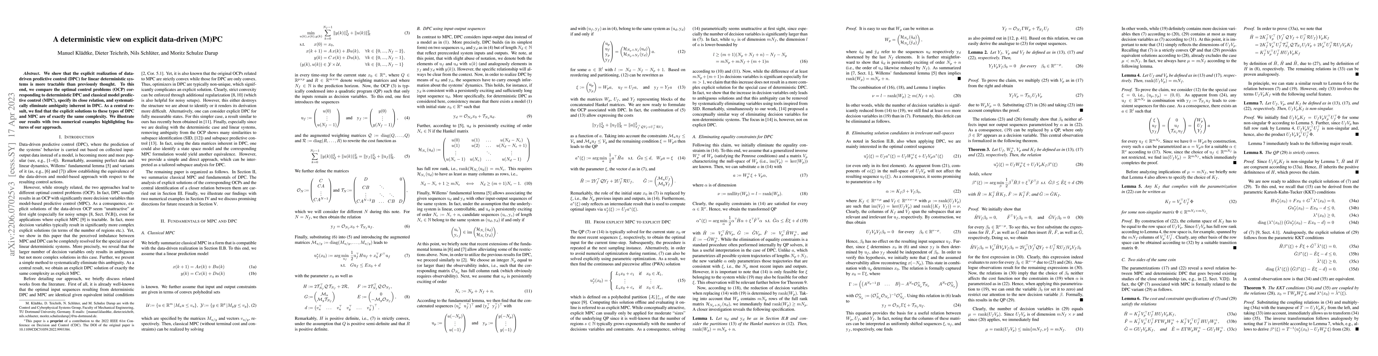 Thumbnail for A deterministic view on explicit data-driven (M)PC