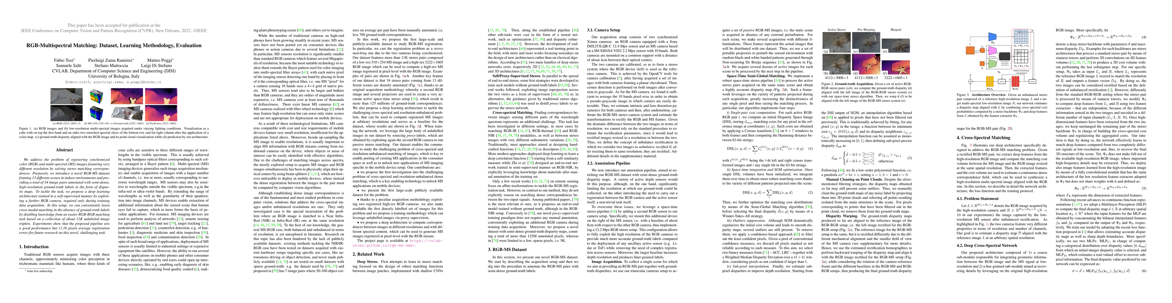 Thumbnail for RGB-Multispectral Matching: Dataset, Learning Methodology, Evaluation