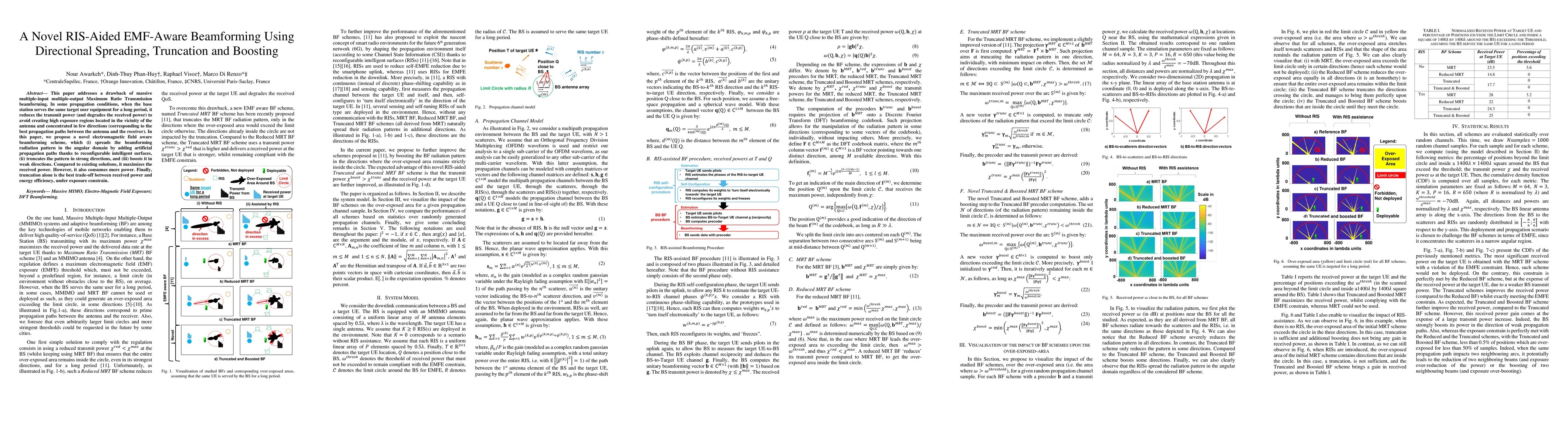 Thumbnail for A Novel RIS-Aided EMF-Aware Beamforming Using Directional Spreading,
  Truncation and Boosting