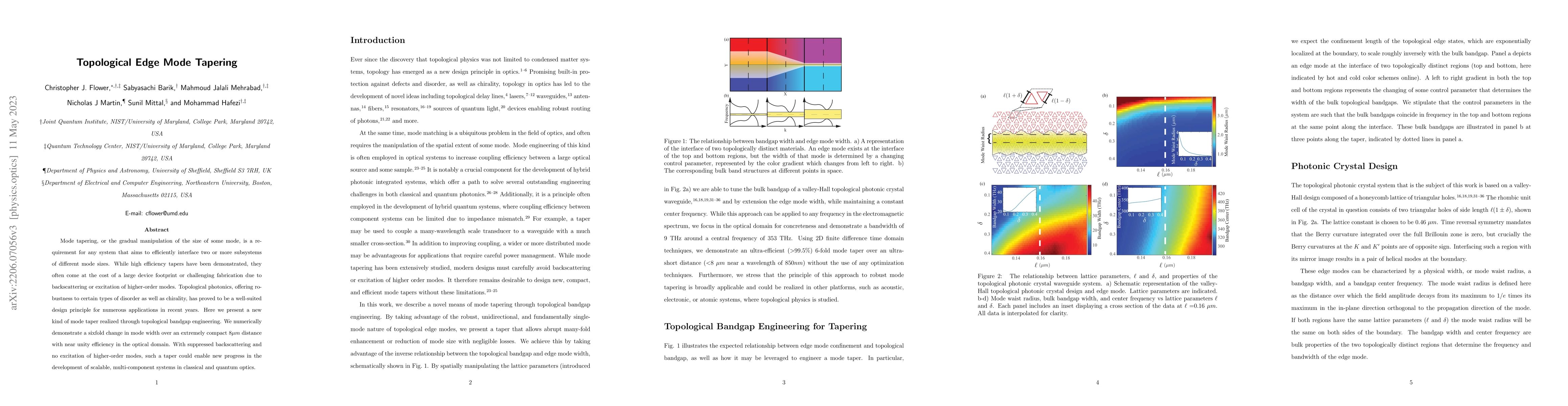 Thumbnail for Topological Edge Mode Tapering