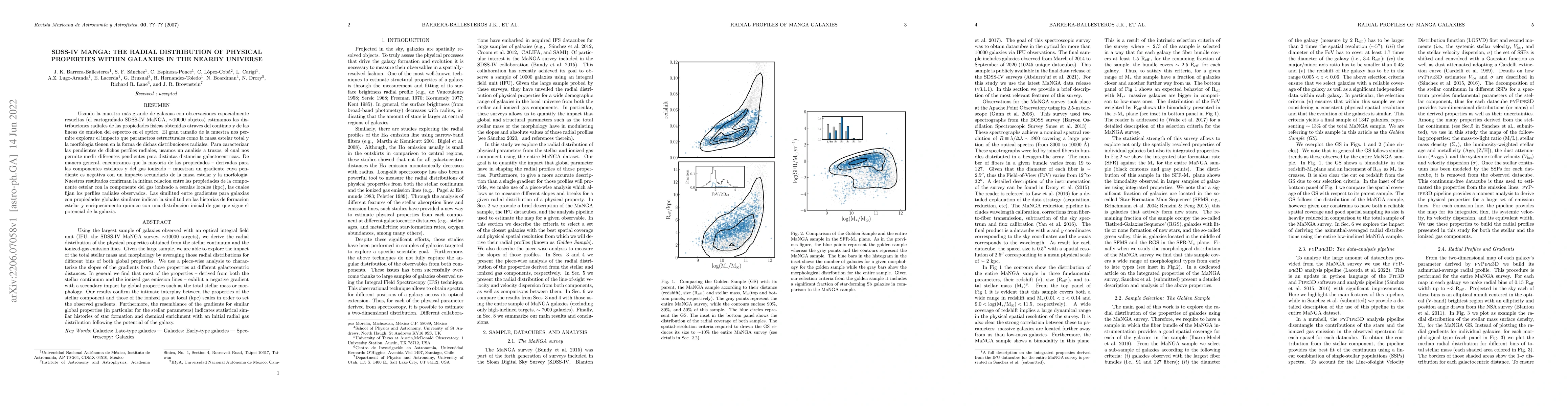 Thumbnail for SDSS-IV MaNGA: The radial distribution of physical properties within
  galaxies in the nearby universe