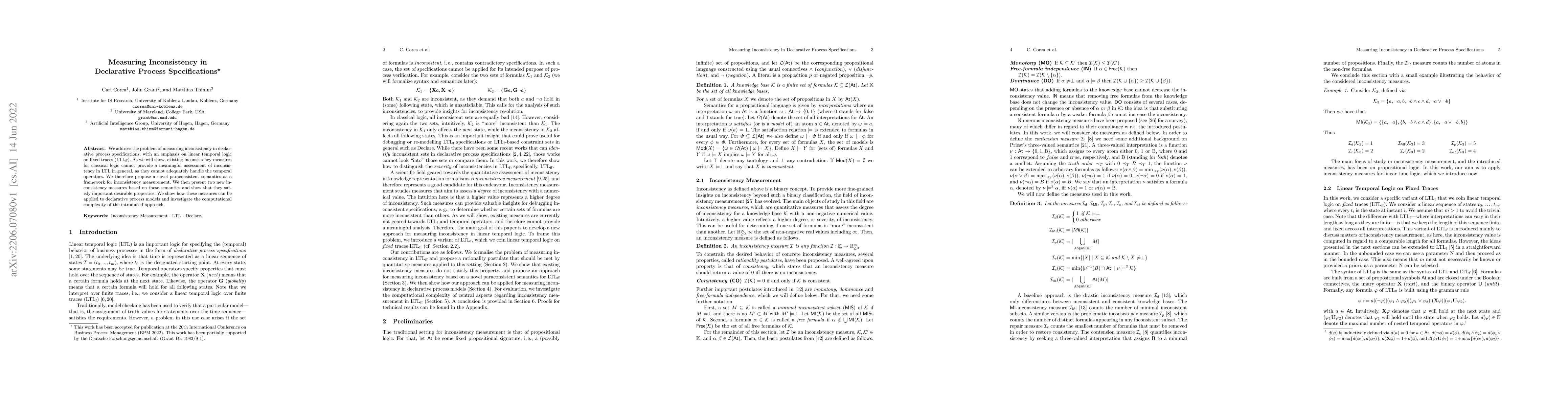 Thumbnail for Measuring Inconsistency in Declarative Process Specifications