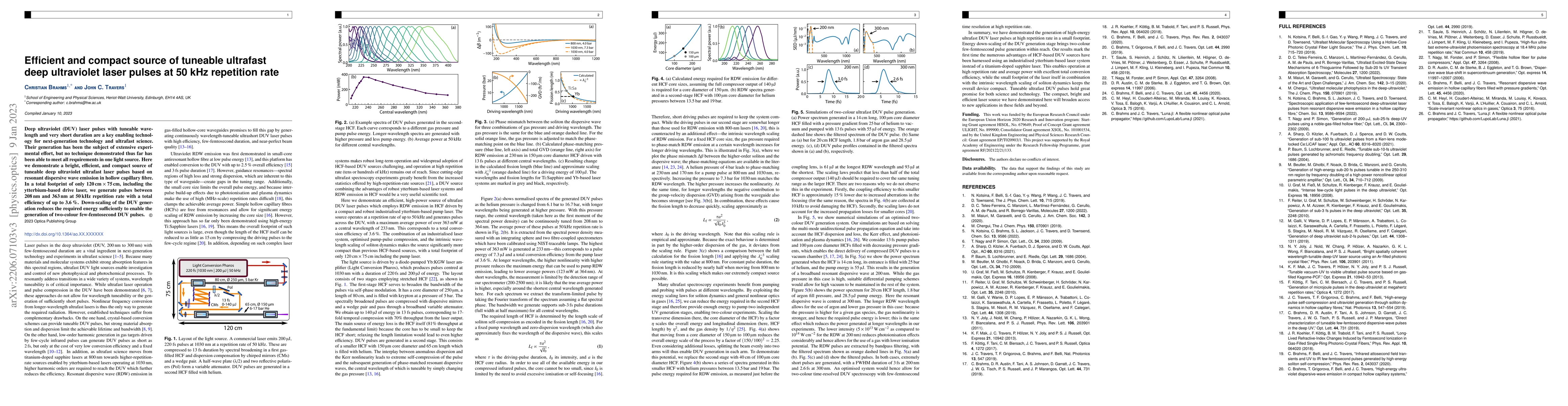 Thumbnail for Efficient and compact source of tuneable ultrafast deep ultraviolet
  laser pulses at 50 kHz repetition rate