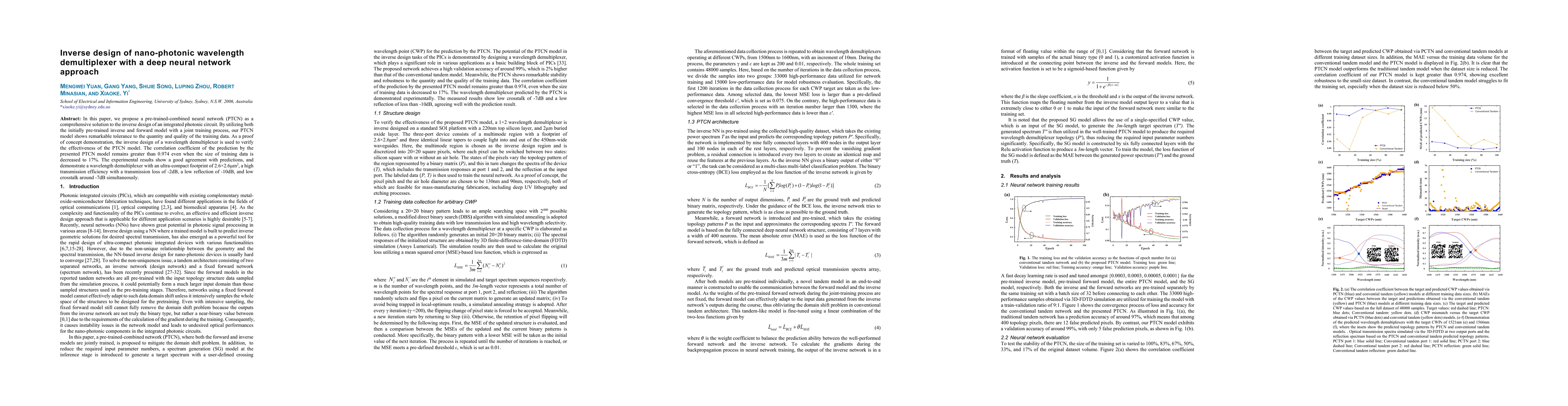 Thumbnail for Inverse design of nano-photonic wavelength demultiplexer with a deep
  neural network approach
