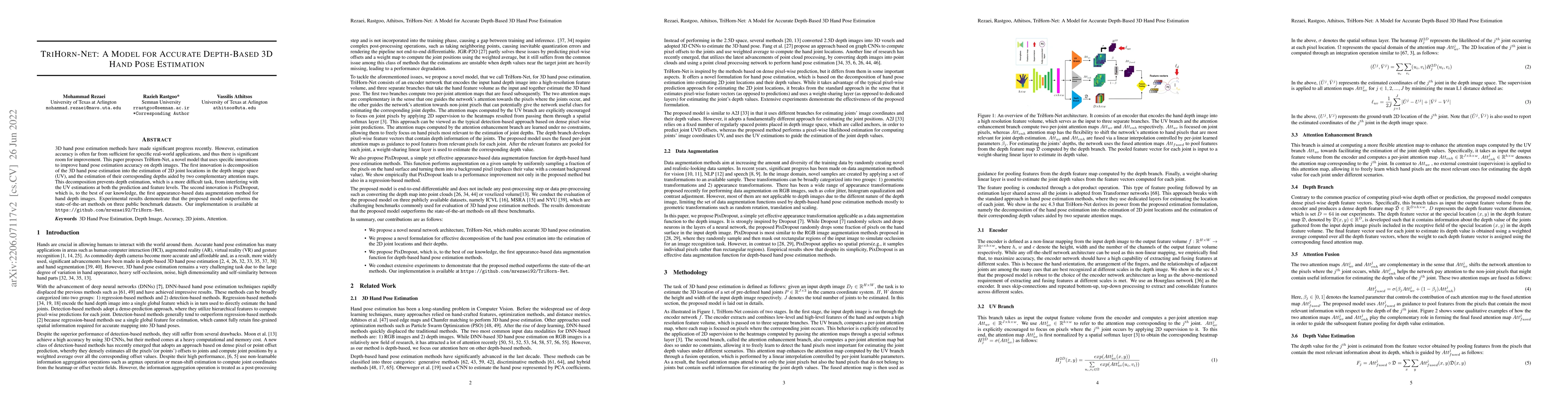 Thumbnail for TriHorn-Net: A Model for Accurate Depth-Based 3D Hand Pose Estimation