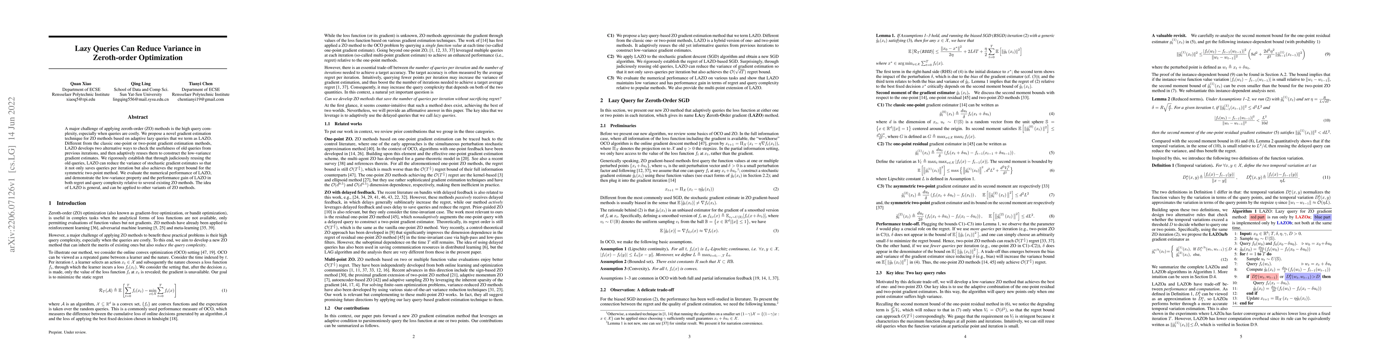 Thumbnail for Lazy Queries Can Reduce Variance in Zeroth-order Optimization