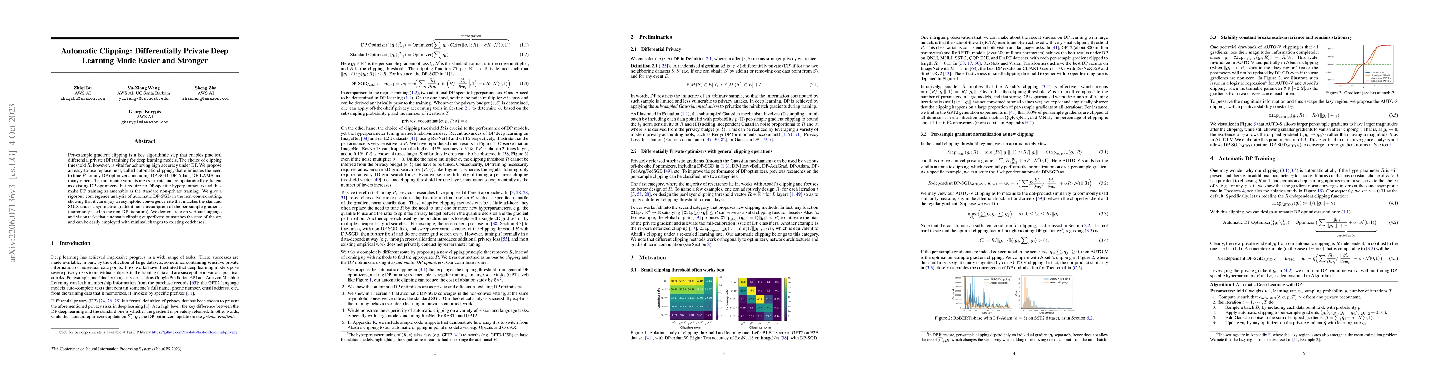 Thumbnail for Automatic Clipping: Differentially Private Deep Learning Made Easier and
  Stronger