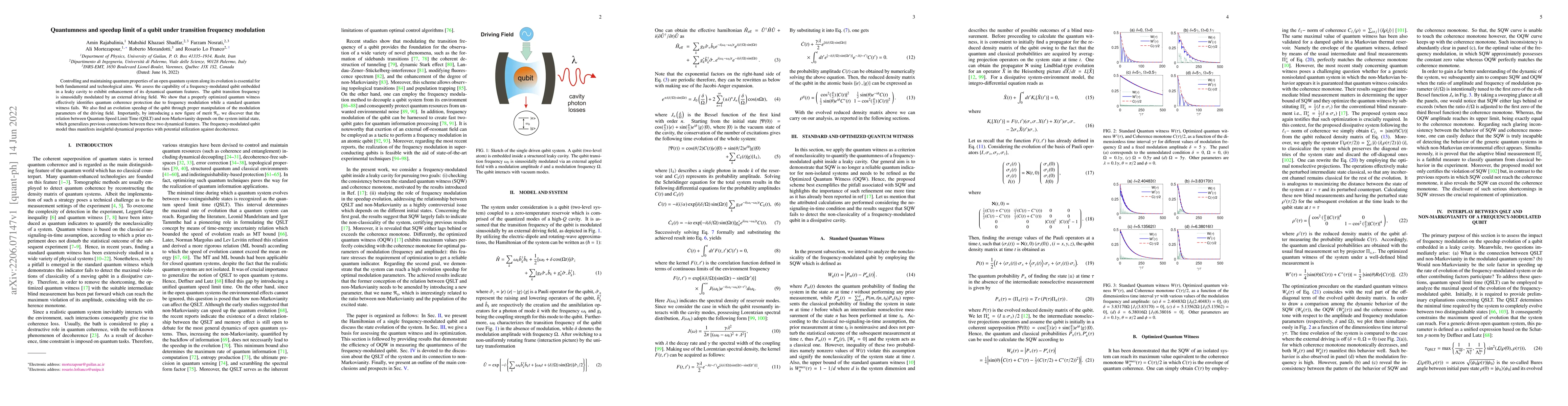 Thumbnail for Quantumness and speedup limit of a qubit under transition frequency
  modulation