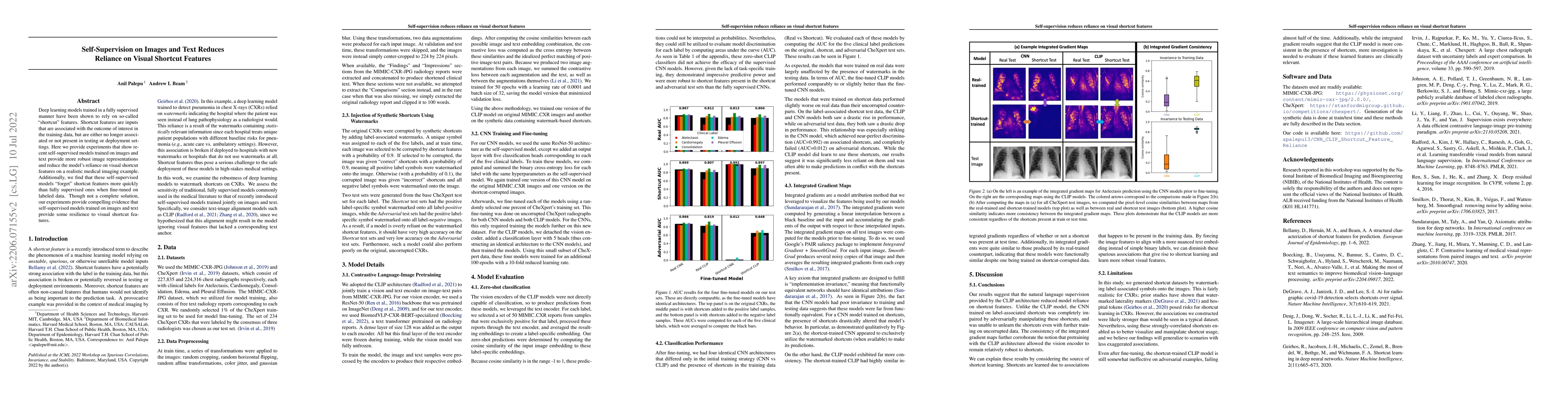Thumbnail for Self-Supervision on Images and Text Reduces Reliance on Visual Shortcut
  Features