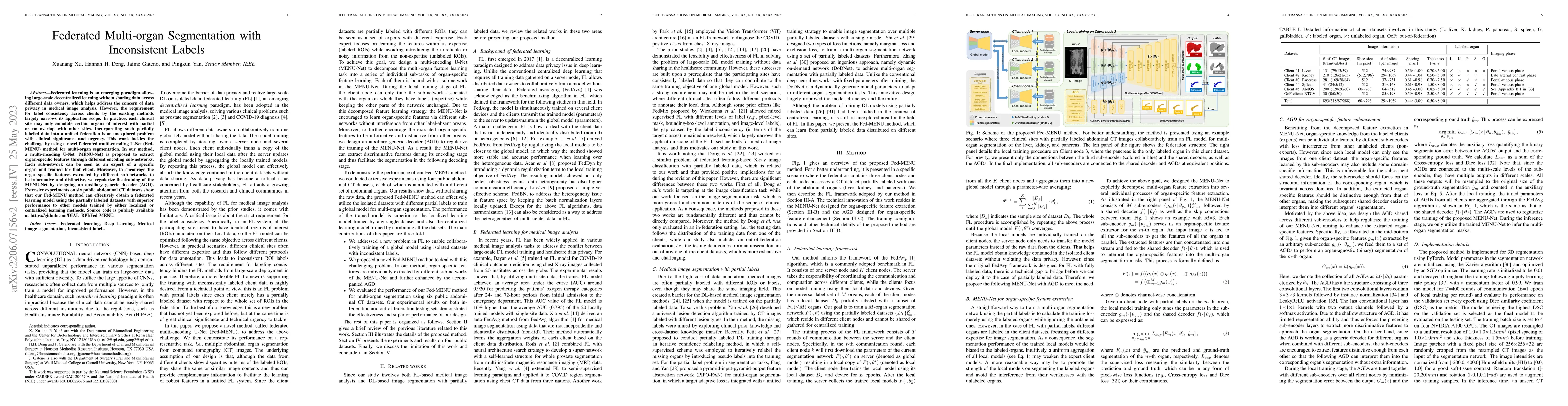 Thumbnail for Federated Multi-organ Segmentation with Inconsistent Labels