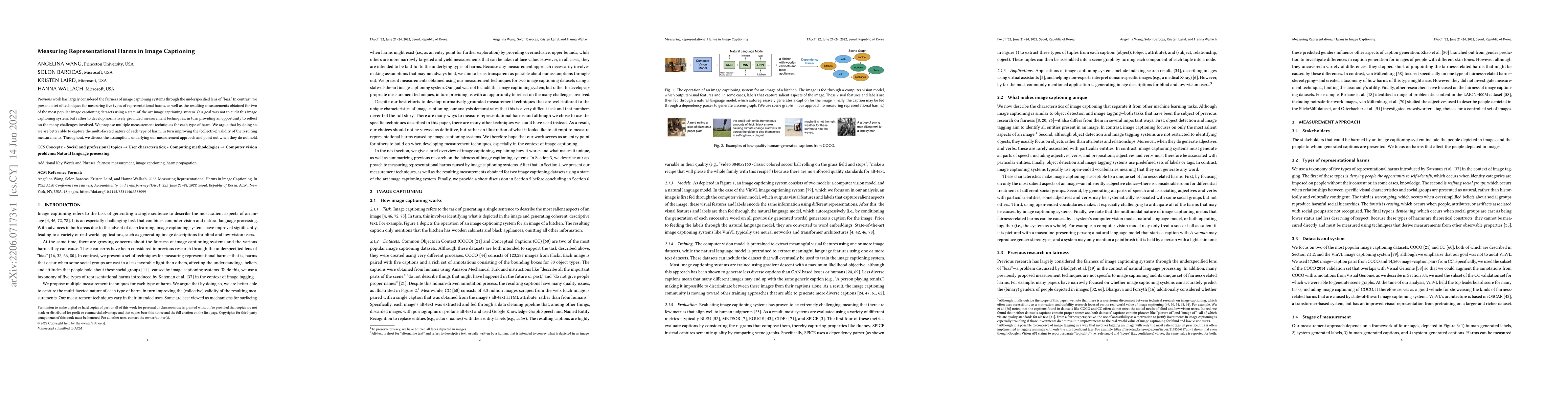 Thumbnail for Measuring Representational Harms in Image Captioning