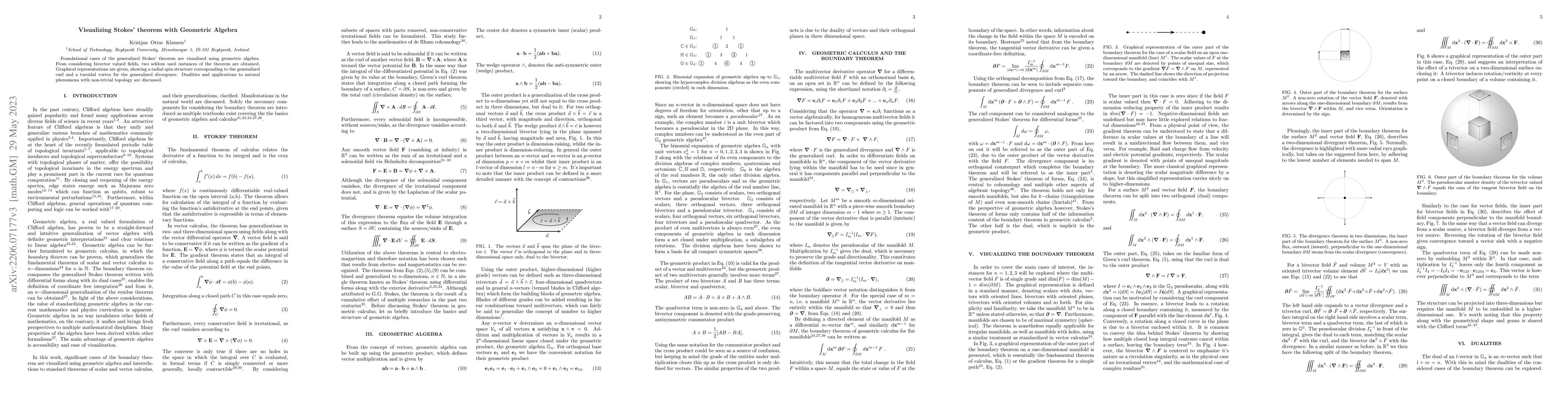 Thumbnail for Visualizing Stokes' theorem with Geometric Algebra