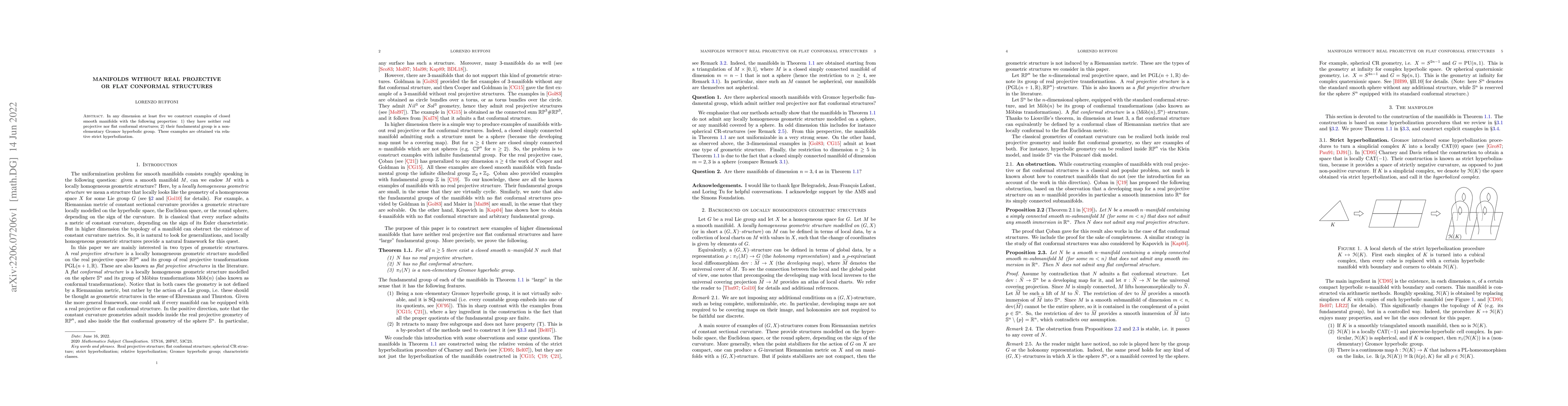 Thumbnail for Manifolds without real projective or flat conformal structures