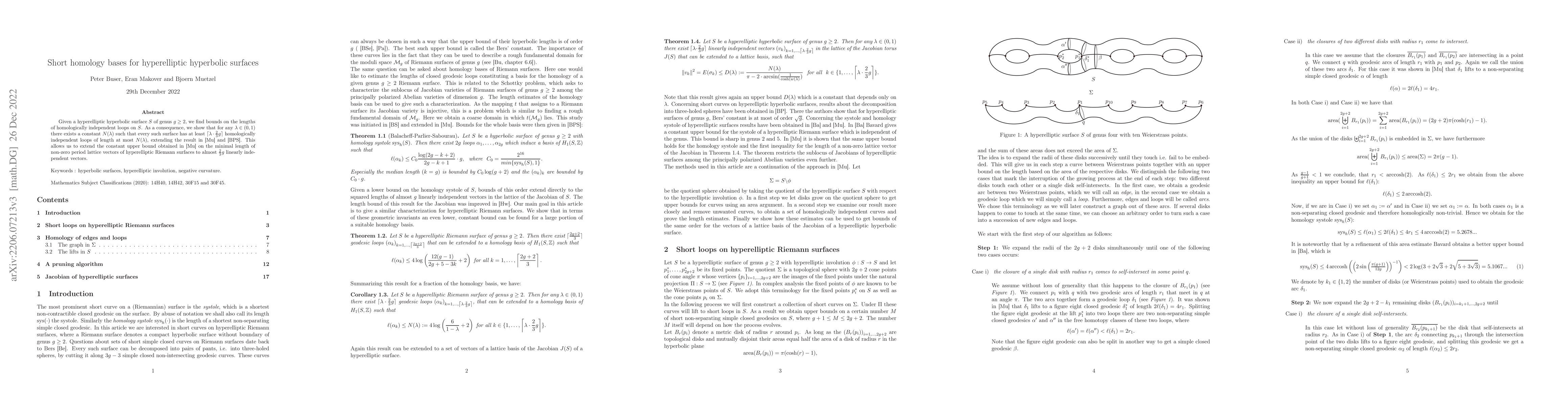 Thumbnail for Short homology bases for hyperelliptic hyperbolic surfaces