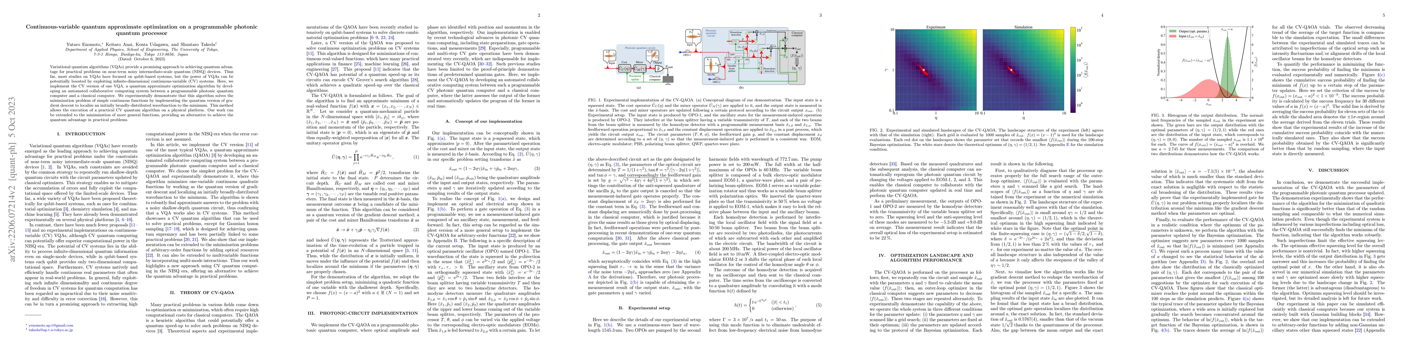 Thumbnail for Continuous-variable quantum approximate optimization on a programmable
  photonic quantum processor
