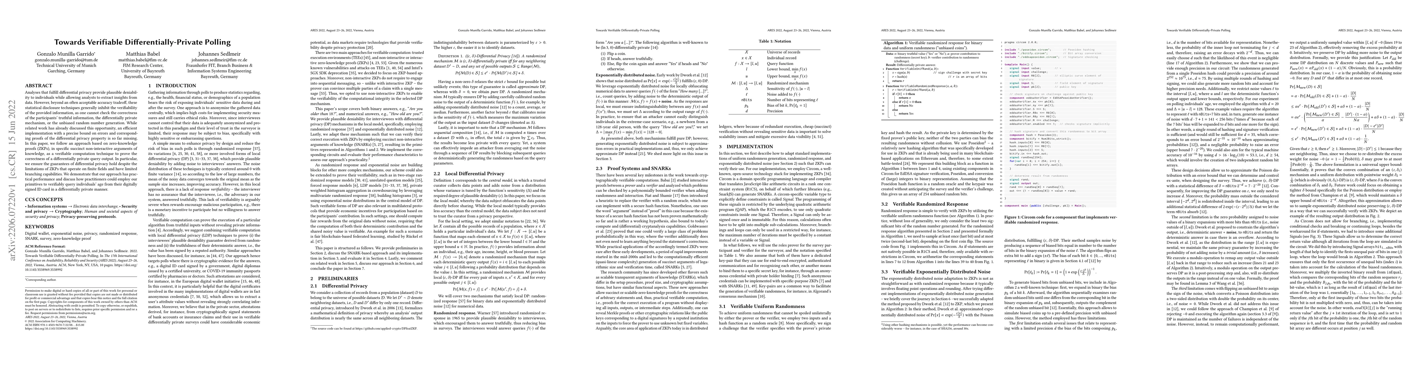 Thumbnail for Towards Verifiable Differentially-Private Polling