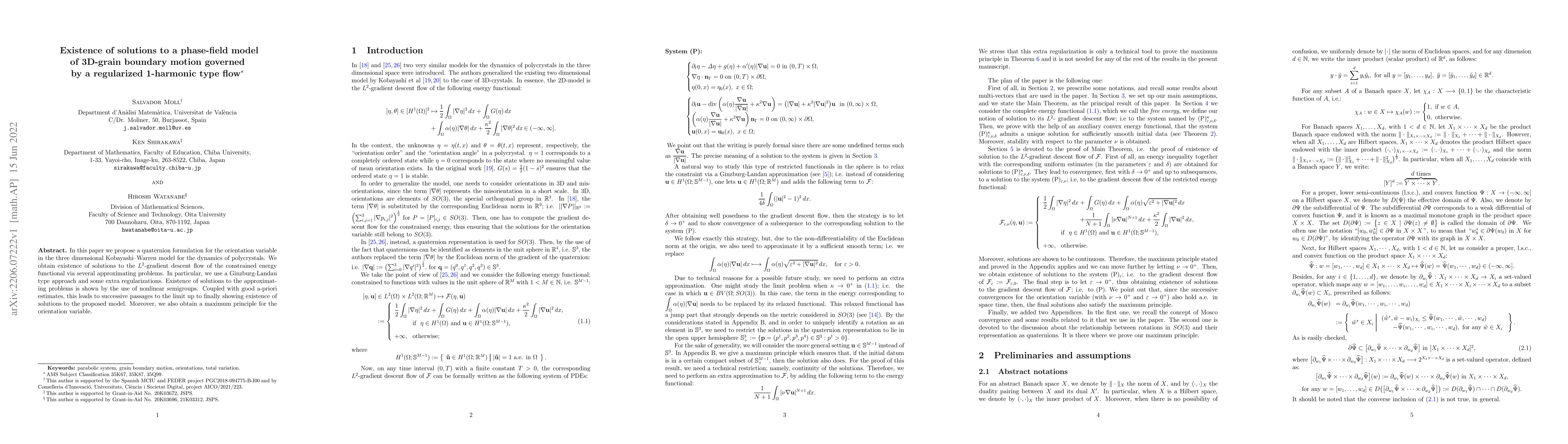 Thumbnail for Existence of solutions to a phase-field model of 3D-grain boundary
  motion governed by a regularized 1-harmonic type flow