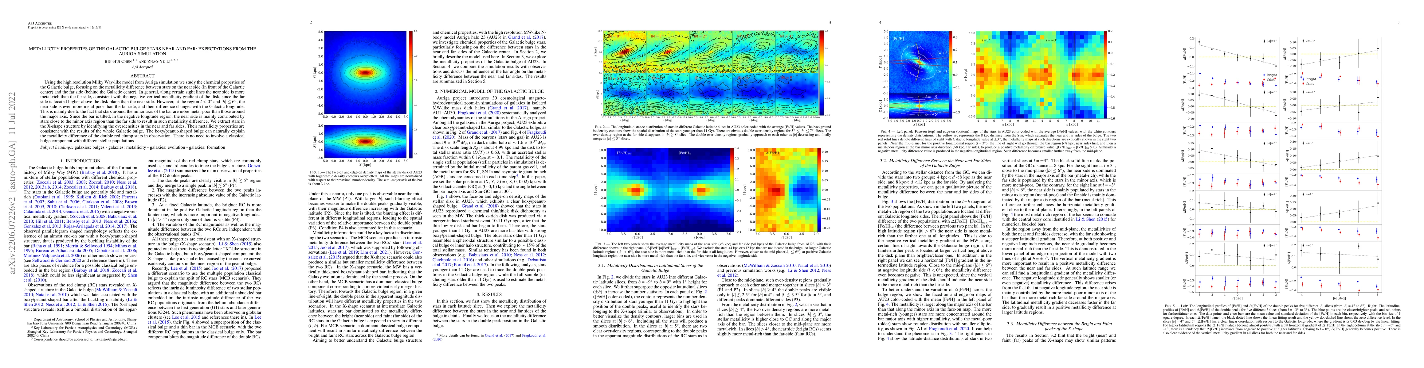 Thumbnail for Metallicity Properties of the Galactic Bulge Stars Near and Far:
  Expectations from the Auriga Simulation