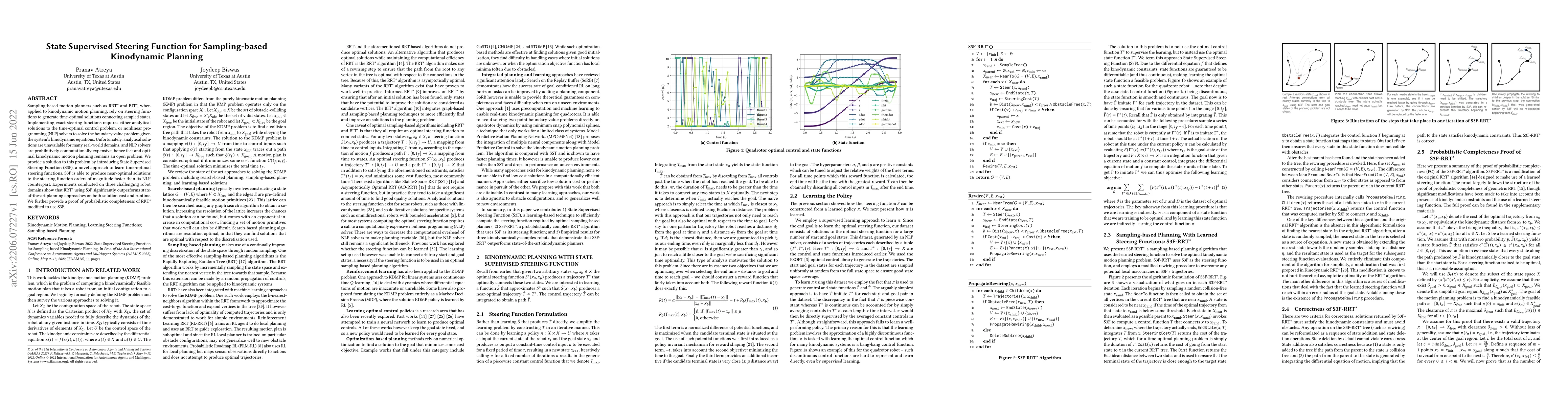 Thumbnail for State Supervised Steering Function for Sampling-based Kinodynamic
  Planning