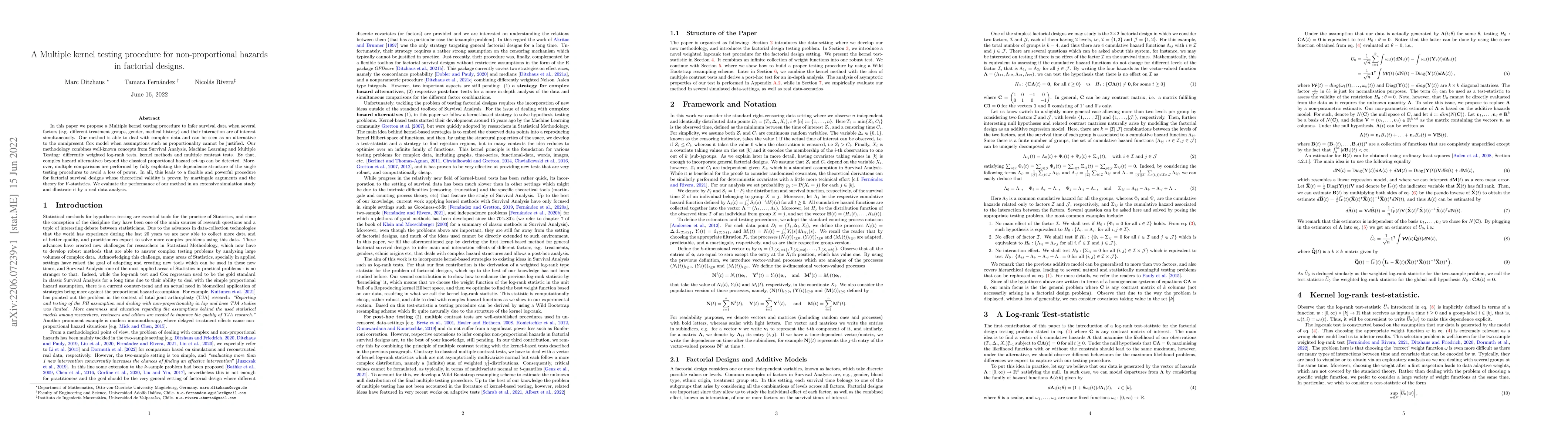 Thumbnail for A Multiple kernel testing procedure for non-proportional hazards in
  factorial designs