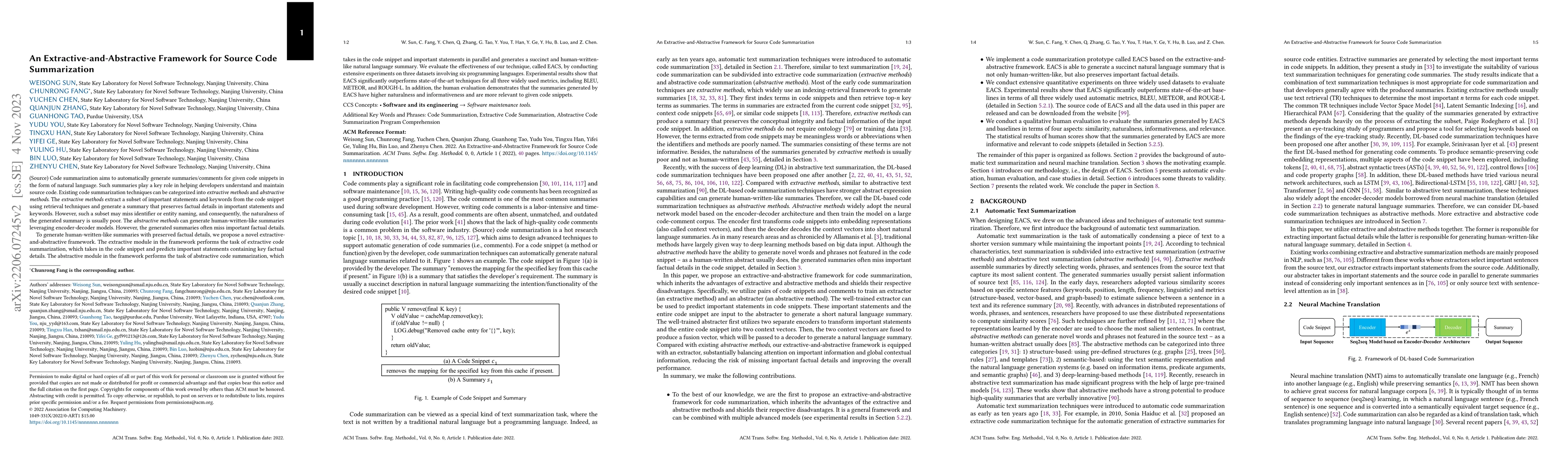 Thumbnail for An Extractive-and-Abstractive Framework for Source Code Summarization