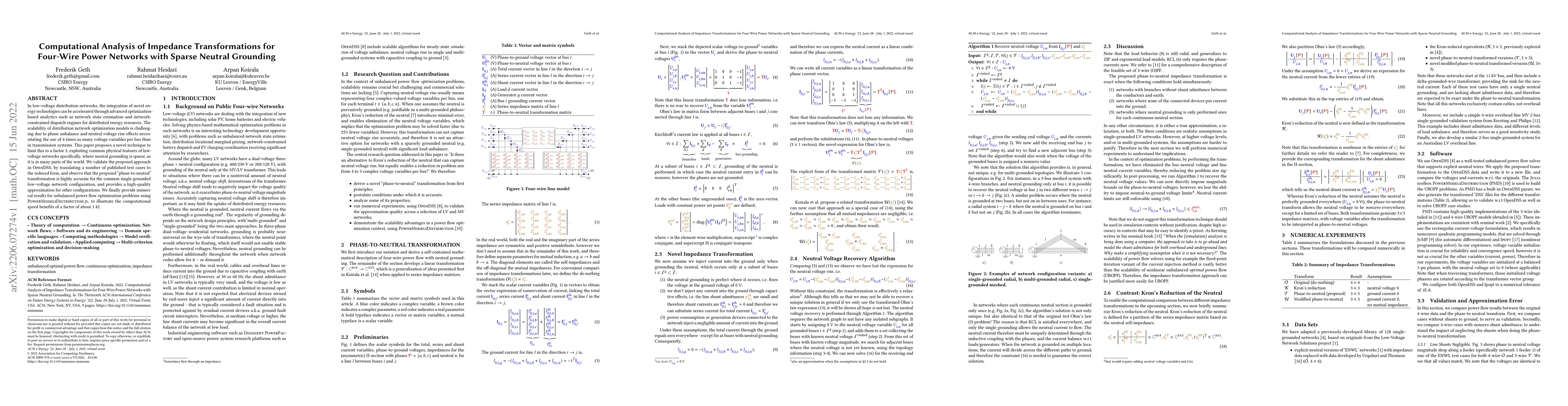 Thumbnail for Computational Analysis of Impedance Transformations for Four-Wire Power
  Networks with Sparse Neutral Grounding