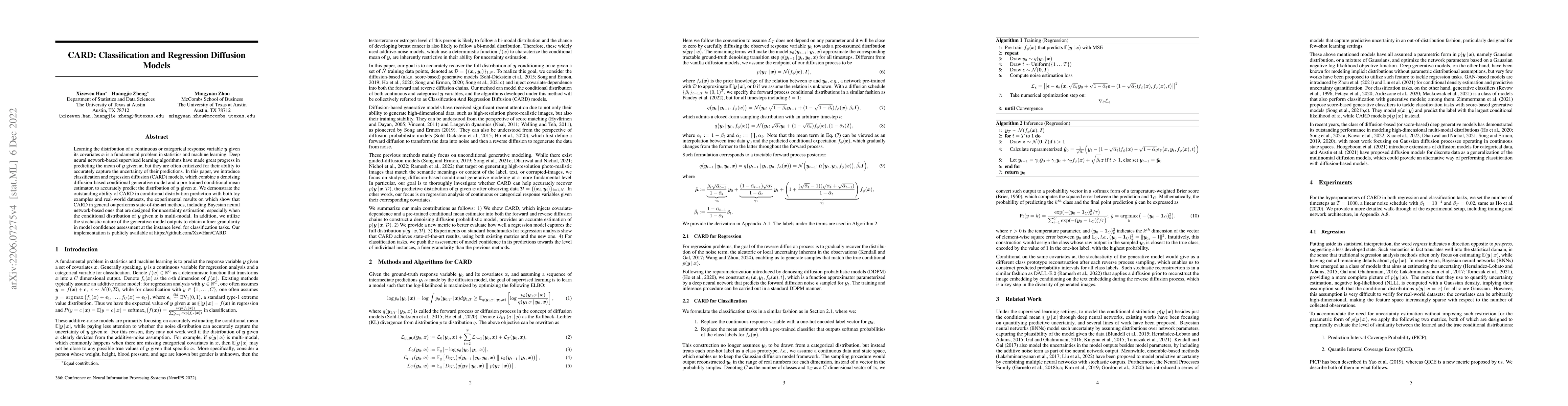 Thumbnail for CARD: Classification and Regression Diffusion Models