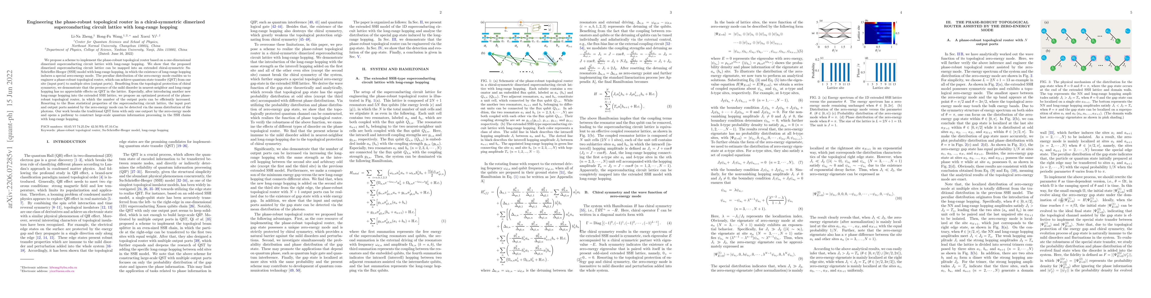 Thumbnail for Engineering the phase-robust topological router in a chiral-symmetric
  dimerized superconducting circuit lattice with long-range hopping