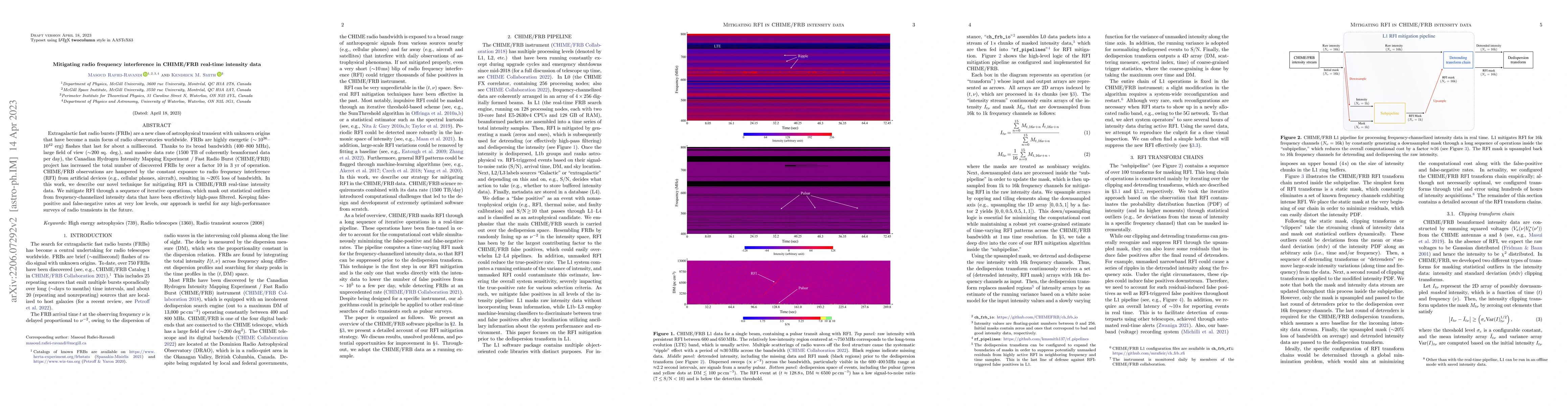 Thumbnail for Mitigating radio frequency interference in CHIME/FRB real-time intensity
  data