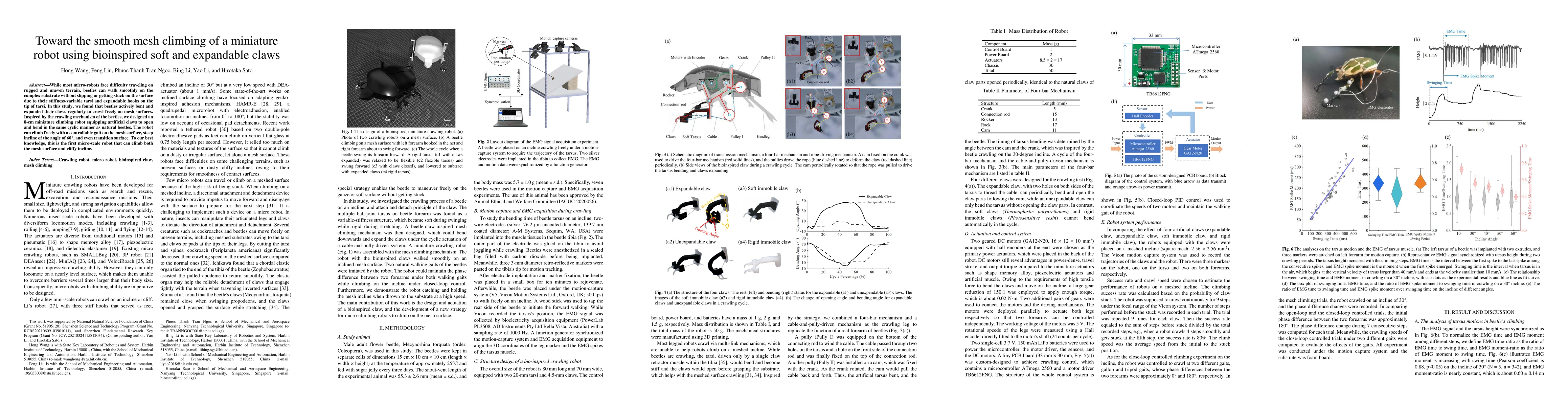 Thumbnail for Toward the smooth mesh climbing of a miniature robot using bioinspired
  soft and expandable claws