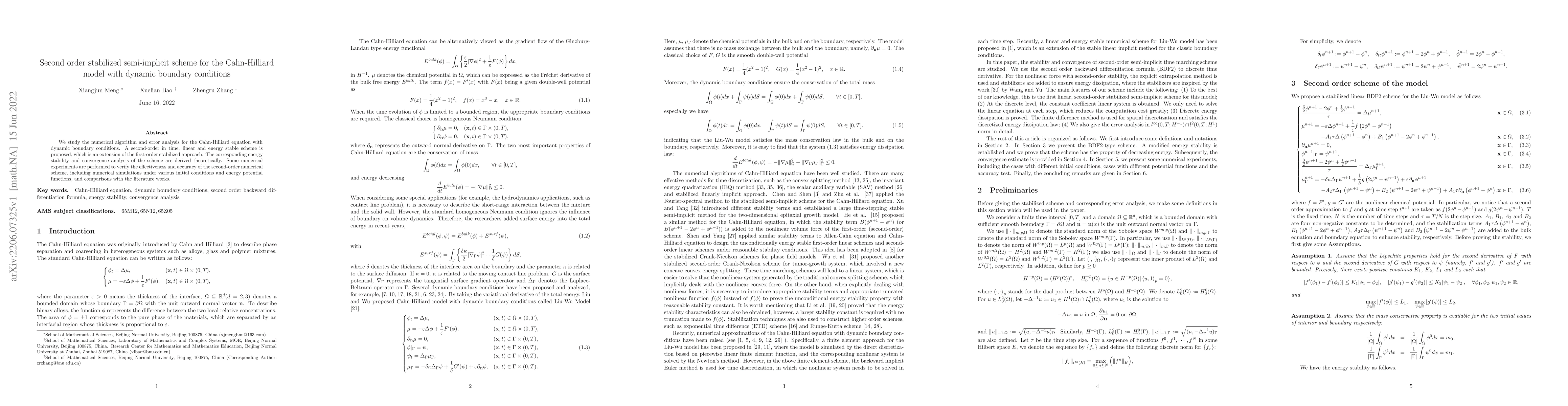 Thumbnail for Second order stabilized semi-implicit scheme for the Cahn-Hilliard model
  with dynamic boundary conditions