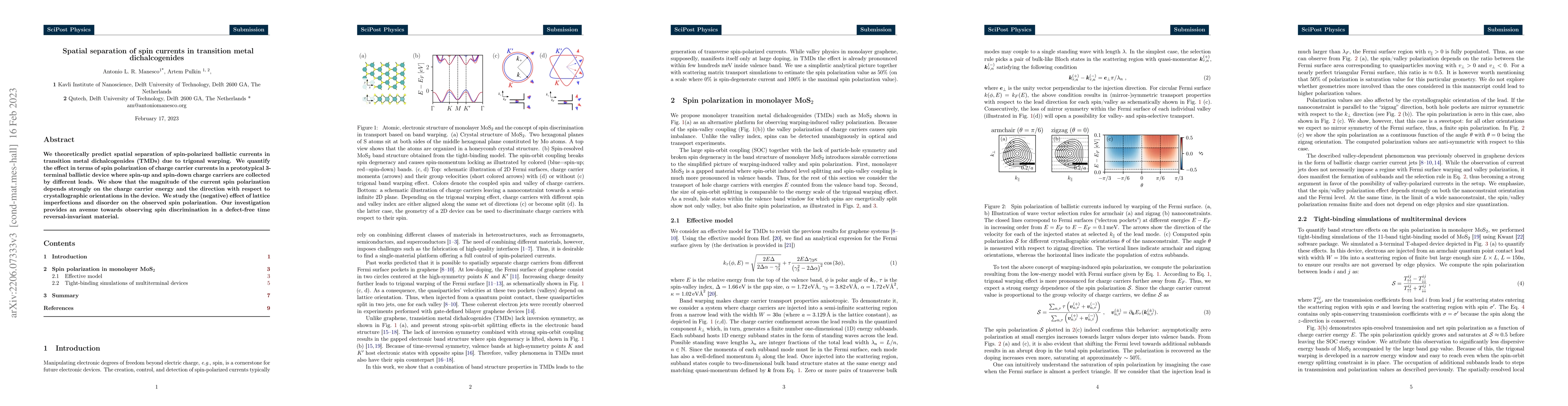 Thumbnail for Spatial separation of spin currents in transition metal dichalcogenides