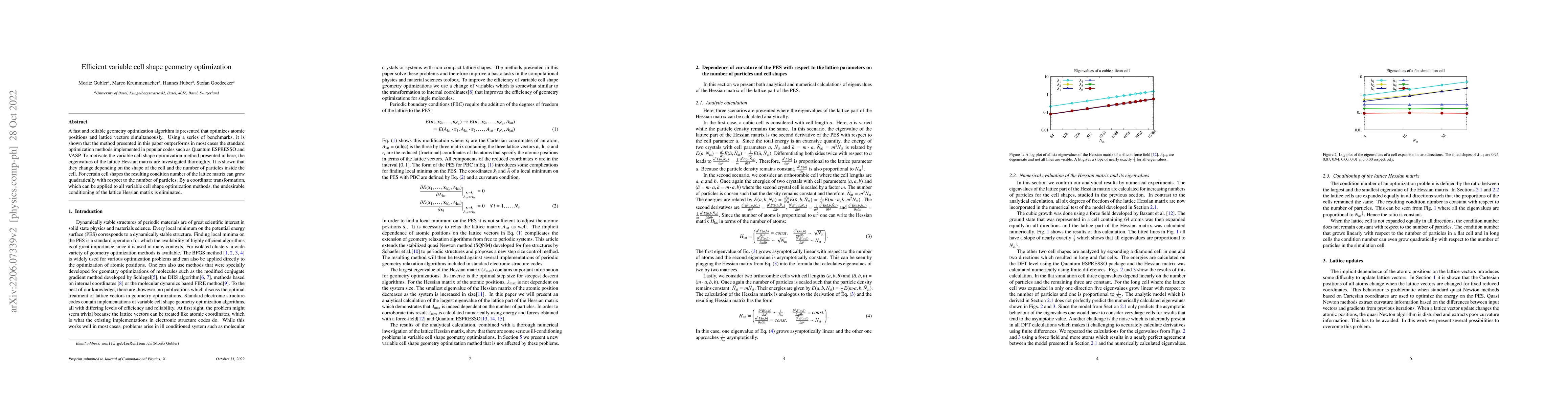 Thumbnail for Efficient variable cell shape geometry optimization