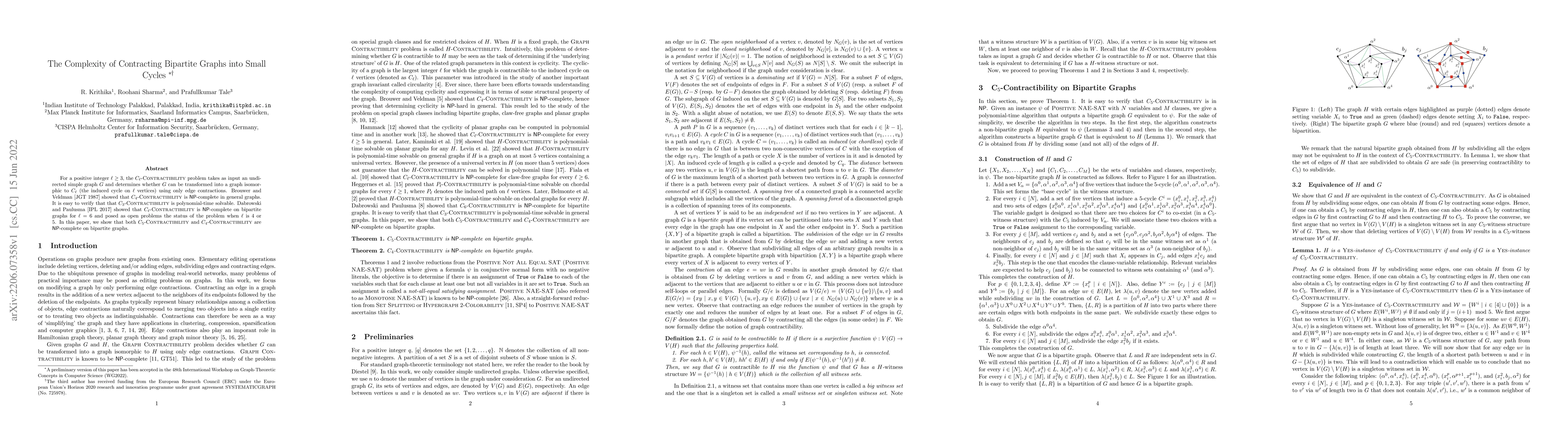 Thumbnail for The Complexity of Contracting Bipartite Graphs into Small Cycles