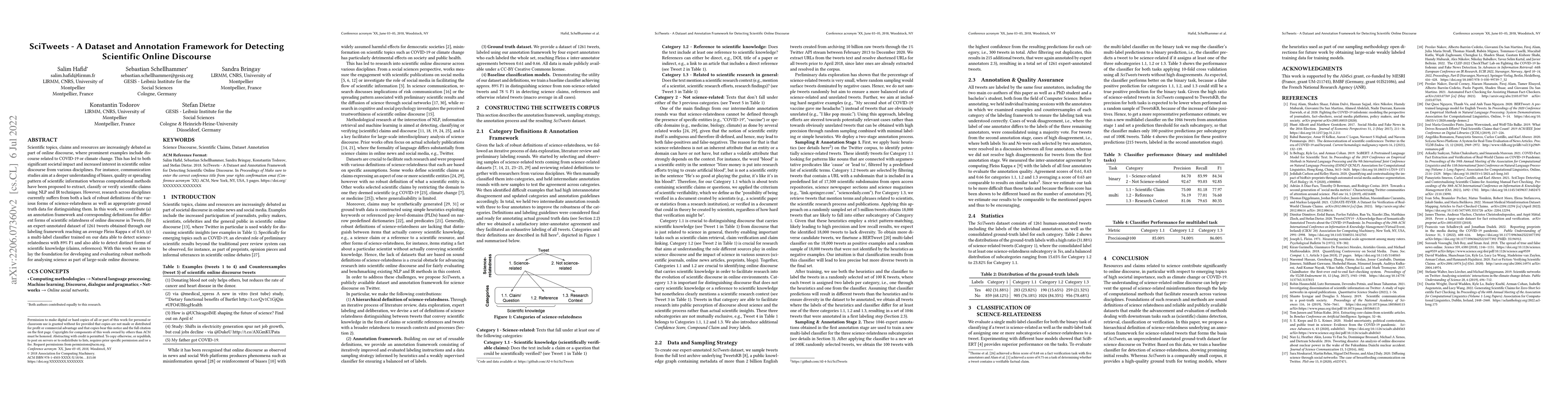Thumbnail for SciTweets -- A Dataset and Annotation Framework for Detecting Scientific
  Online Discourse