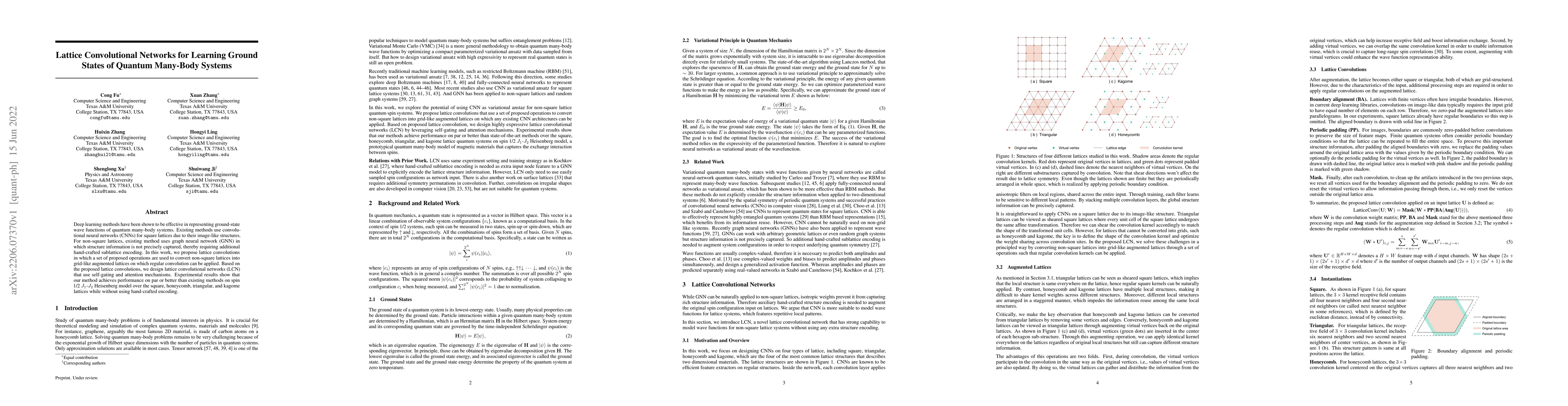 Thumbnail for Lattice Convolutional Networks for Learning Ground States of Quantum
  Many-Body Systems