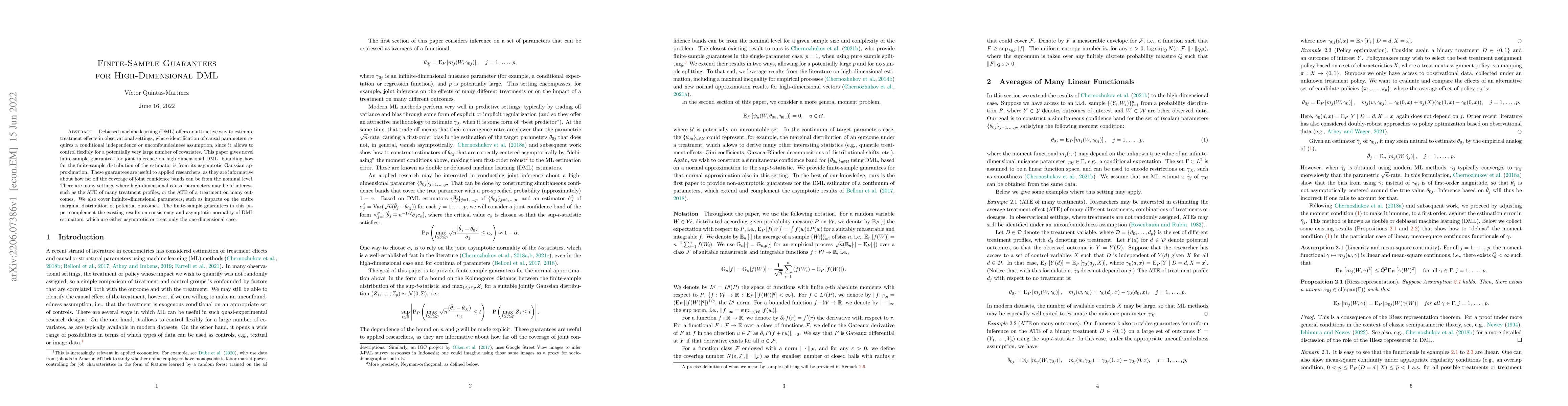 Thumbnail for Finite-Sample Guarantees for High-Dimensional DML