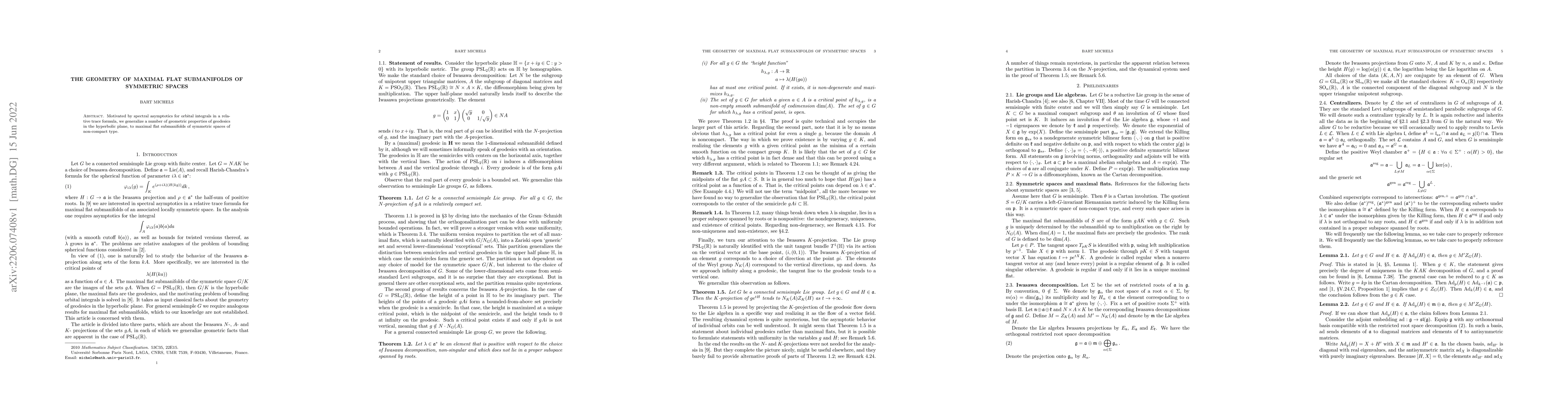 Thumbnail for The Geometry of Maximal Flat Submanifolds of Symmetric Spaces