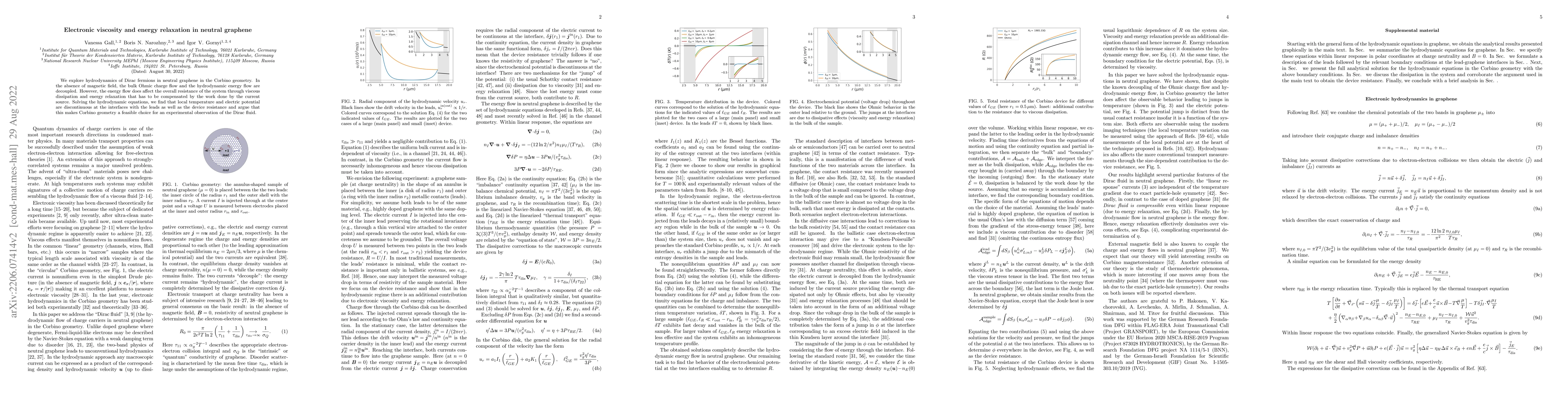Thumbnail for Electronic viscosity and energy relaxation in neutral graphene